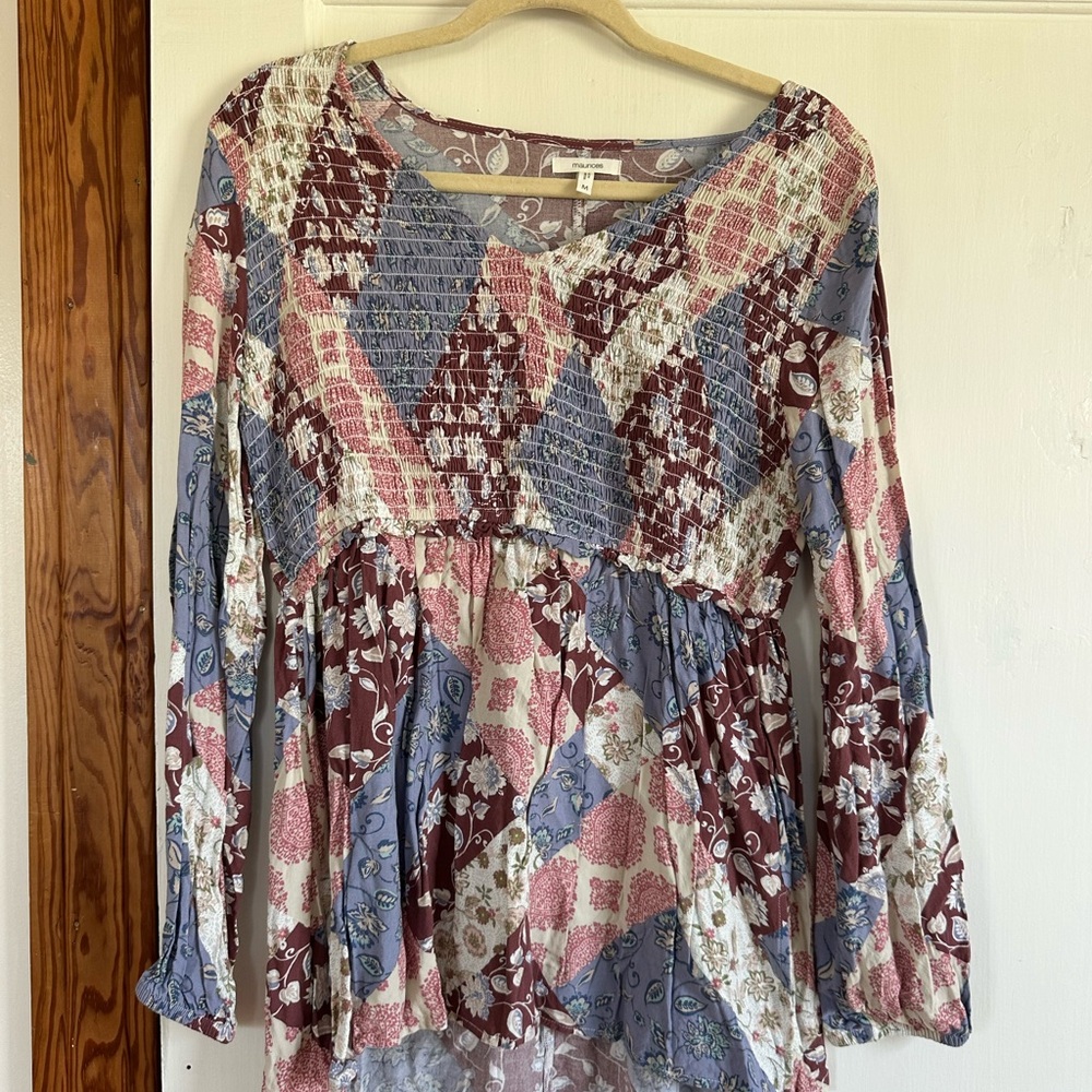 Patchwork Long Sleeve Top
